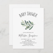 Greenery Olive Baby Shower Einladungspostkarte (Vorne/Hinten)