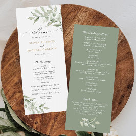 Greenery Olive Branch Gipskraut Gold Wedding Programm