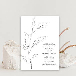 Greenery Olive Leaf Branch Bridesmaids Luncheon Einladung