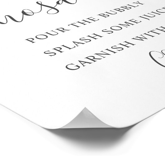 Greenery Olive Mimosa Bar Poster (Ecke)