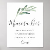 Greenery Olive Mimosa Bar Poster (Vorne)