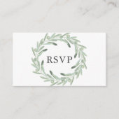 Greenery Olive Wedding RSVP Begleitkarte (Vorderseite)