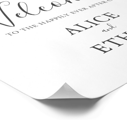 Greenery Olive Welcome Wedding Sign Poster (Ecke)