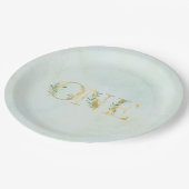 Greenery ONE erste Geburtstagsparty Teller! Papier Pappteller (Schrägansicht)