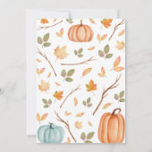 Greenery Orange Pumpkin Baby Shower Einladung (Rückseite)