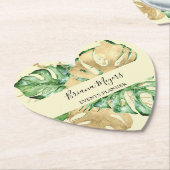 Greenery Palm Blätter Gold Gelb Tropisch Untersetzer (angewinkelt)