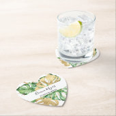 Greenery Palm Blätter Gold Tropical Untersetzer (Vor Ort)