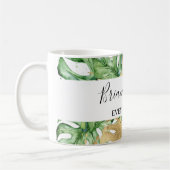Greenery Palm Blätter Gold White Tropical Kaffeetasse (Links)