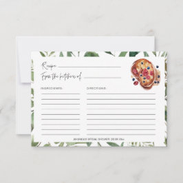 Greenery Pancake Konditorei Brautparty Recipe Card