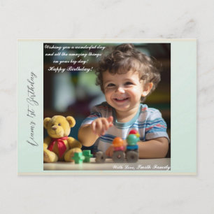 Greenery Party Custom Baby Milestone Postcard Feiertagspostkarte