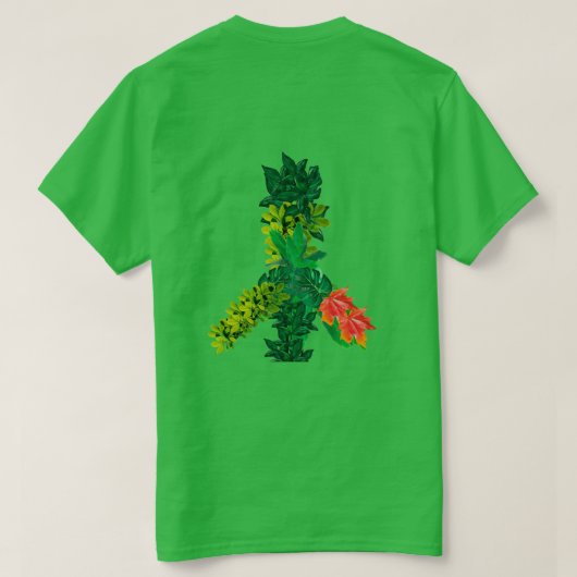 Greenery Peace Sign T - Shirt (Design Rückseite)