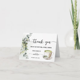 Greenery Perfect Matcha Thank You Card Folded Dankeskarte