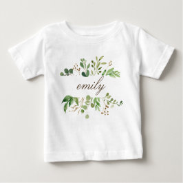 Greenery Personalisiert Name Baby Baby T-shirt