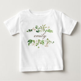 Greenery Personalisiert Name Baby T-shirt