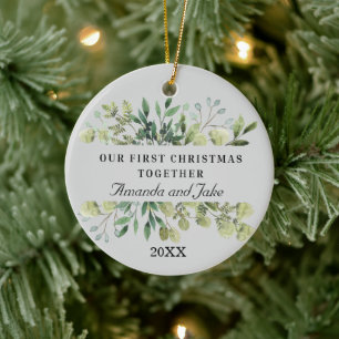 Greenery Personalisiert Paares Ornament
