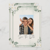 Greenery Photo Save The Date Invitation Einladung (Vorne/Hinten)