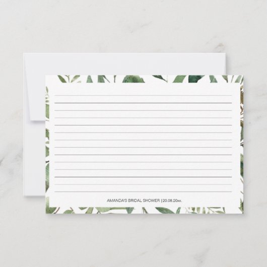 Greenery Pie Kitchen Brautparty Recipe Cards (Rückseite)