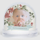 Greenery & Pine Cone Kranz Foto Schneekugeln (Rückseite)