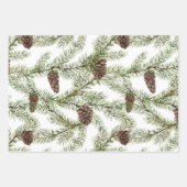 Greenery Pine Cones Red Berry Geschenkpapier Set (Vorderseite)
