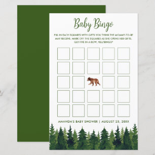 Greenery Pine Trees Baby Bingo Baby Shower