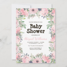 Greenery Pink Blume Babydusche