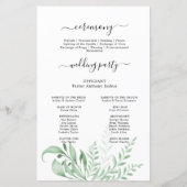 Greenery Pink Blume Gold Moderne Hochzeitsfeier (Rückseite)