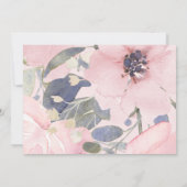 Greenery Pink Blume Kinderdusche Einladung (Rückseite)