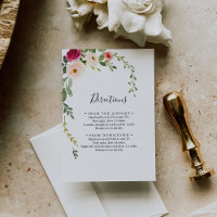 Greenery Pink Blush Bloral Wedding Directions