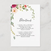 Greenery Pink Blush Bloral Wedding Directions Begleitkarte (Vorderseite)