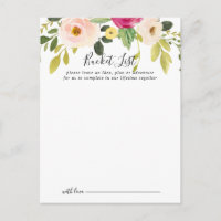 Greenery Pink Blush Wedding Bucket List Cards