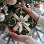 Greenery Pink Bow Trellis Geschenkpapier