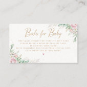 Greenery Pink Floral Baby Shower Books for Baby Begleitkarte (Vorderseite)