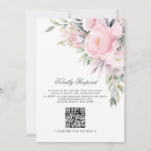 Greenery Pink Floral QR Code Muslim Hochzeit Einladung (Rückseite)