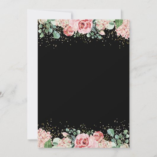 Greenery Pink Floral RN Nursing Graduation Party Einladung (Rückseite)