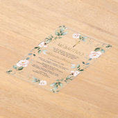 Greenery Pink Floral Spanish Mi Bautizo Baptism Acryleinladungen (Ablage )
