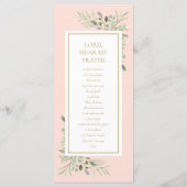 Greenery Pink Heilige Kommunion Lesezeichen (Rückseite)