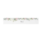 Greenery Pink Rose Wedding Einladung Bauchband Einladungsbanderole (Flach)