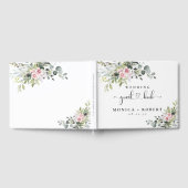 Greenery Pink Rose Wedding Gästebuch (Voll)