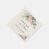 Greenery Pink Rose Wedding Napkins Serviette (Ecke)