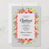 Greenery Poinsettias Blumenweihnachtseinladungen (Vorderseite)