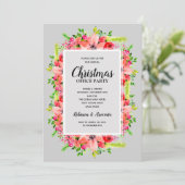 Greenery Poinsettias Blumenweihnachtseinladungen (Stehend Vorderseite)