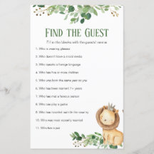 Greenery Prince Lion Baby Dusche Finden Sie die Gä