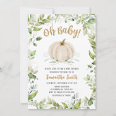 Greenery Pumpkin Baby Shower Einladung (Vorderseite)