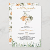 Greenery Pumpkin Baby Shower Einladung (Vorne/Hinten)