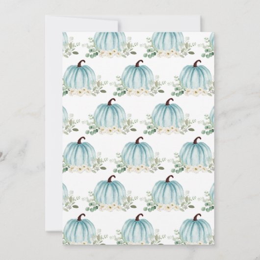 Greenery Pumpkin Baby Shower Einladung (Rückseite)