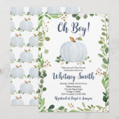 Greenery Pumpkin Baby Shower Einladung (Vorne/Hinten)