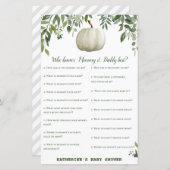 Greenery Pumpkin Baby Shower Game PRINTED (Vorne/Hinten)
