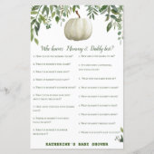 Greenery Pumpkin Baby Shower Game PRINTED (Vorderseite)