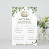 Greenery Pumpkin Baby Shower Game PRINTED (Stehend Vorderseite)