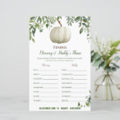 Greenery Pumpkin Baby Shower Game PRINTED (Stehend Vorderseite)